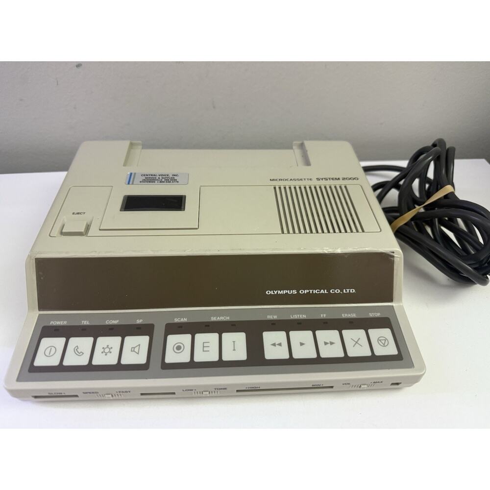 Vintage Olympus Microcassette System 2000 Dictation Transcriber Recorder Machine